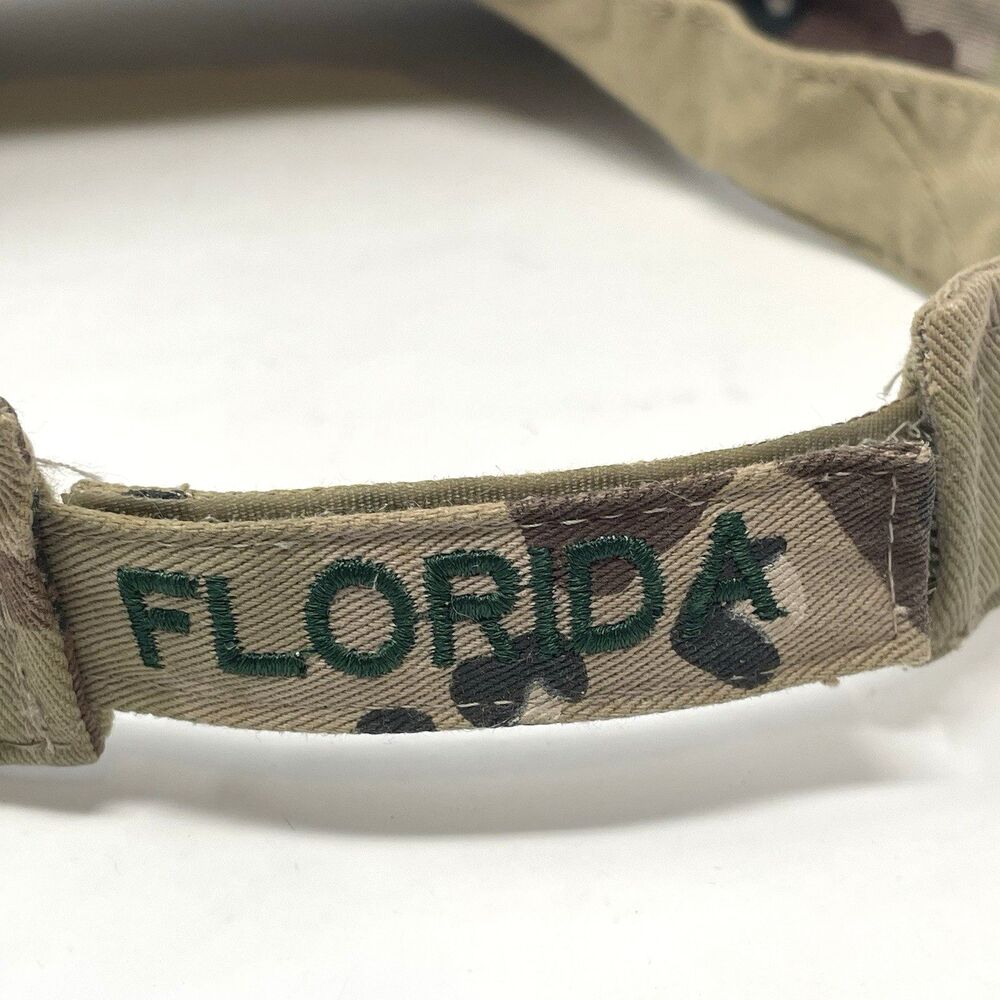 Orlando Florida Brown Camo Visor - Desert Camouflage Unisex Adjustable Sun Hat - Picture 5 of 11
